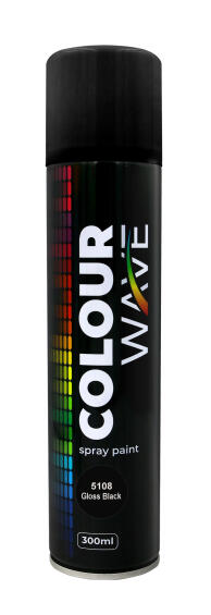 Colourwave Spray Paint Gloss Black 300ML