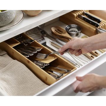 Fine Living Bamboo Space Saver Cutlery Organizer D23Xw10Cm