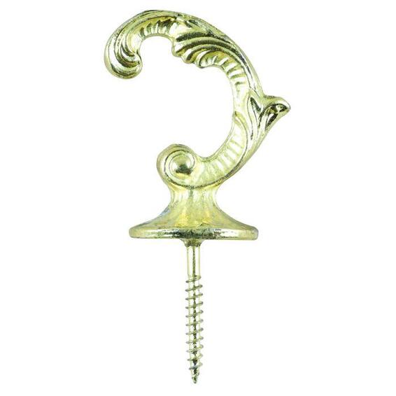 Curtain twirl hook brass r25