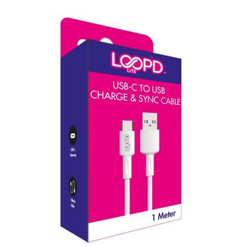 Loopd Lite USB Type C Cable White 1M