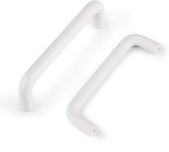HANDLE PLASTIC D WHITE THIN 96MM