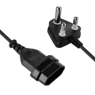 Switched Easy Cable Extender SA 3Pin to 2Pin Euro Socket Black 2M