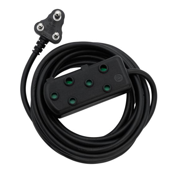 Switched Heavy Duty Sbs Extension Cords 2 X 10A Socket 20M - Black