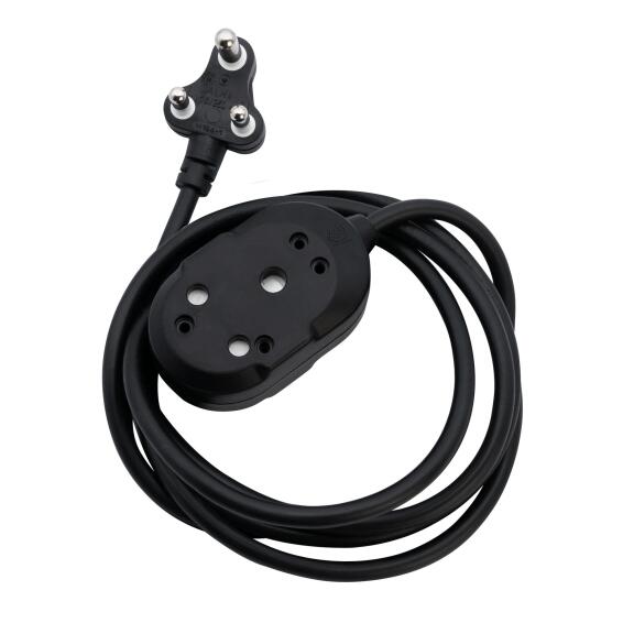 Switched Light Duty SBS Extension Cords 2 X 10A Socket 3M - Black