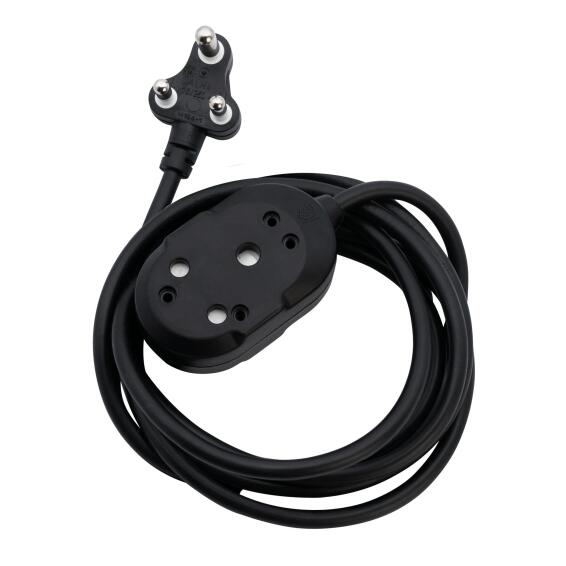 Switched Light Duty SBS Extension Cords 2 X 10A Socket 5M - Black