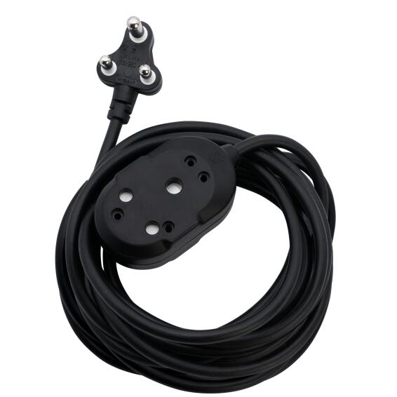 Switched Light Duty SBS Extension Cords 2 X 10A Socket 20M - Black