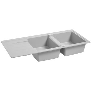 Cers double bowl square kitchen sink 116x50x19cm GREY