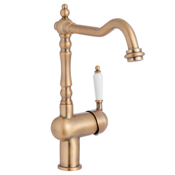 Delinia Sara Single Lever Kitchen Mixer Tap Brass H32Cm Spout Reach 26.3Cm