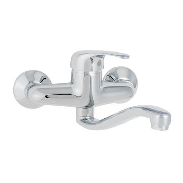Delinia Kitchen Sink Mixer Tap Natu Wall Type Chrome H13.5Cm Spout Reach 22Cm