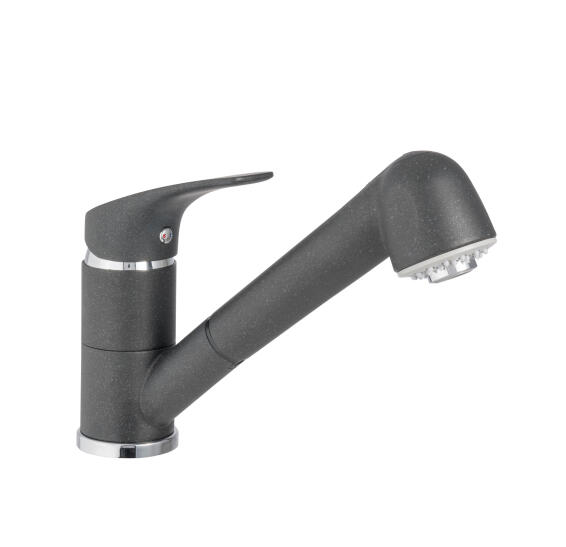 Delinia Kitchen Sink Mixer Tap Joel Pull Out Black H15.2Cm Spout Reach 25Cm
