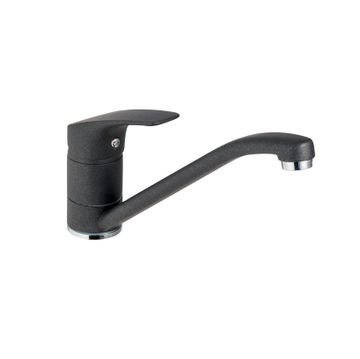 Delinia Kitchen Sink Mixer Tap Hugo Single Lever Black H14.8Cm Spout Reach 26Cm