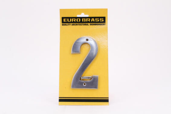 Number 2 aluminium sign eurobrass 125mm