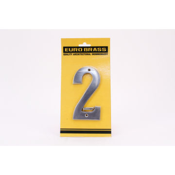 Number 2 aluminium sign eurobrass 125mm