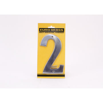 Number 2 aluminium sign eurobrass 175mm