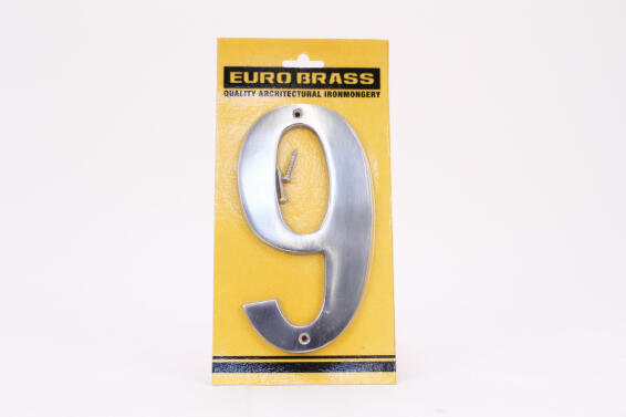 Number 9 aluminium sign eurobrass 175mm