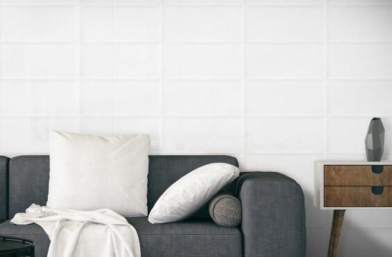 Wall tile  ceramic bevel shiny white 200x500mm