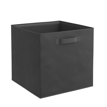 Spaceo kub polyester storage basket black w31cm x d31cm x h31cm  