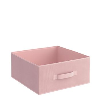 Spaceo kub polyester storage basket pink w31cm x d31cm x h15cm  