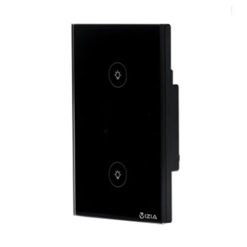 Vizia Smart WiFi Light Switch 2 Gang Black 