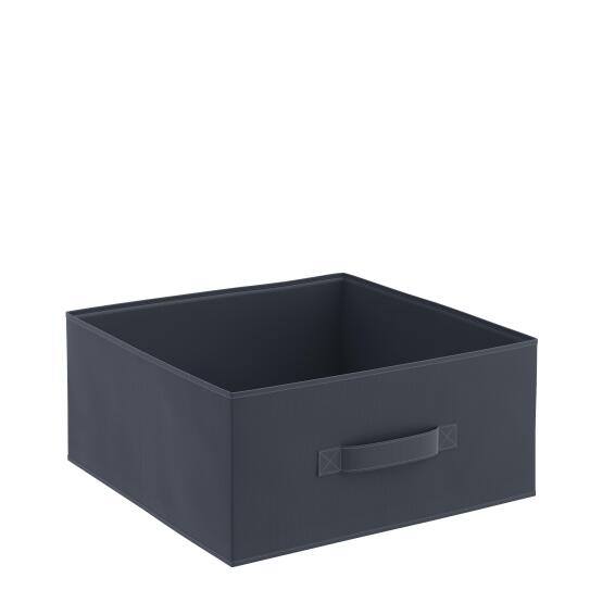 Spaceo kub polyester storage basket charcoal w31cm x d31cm x h15cm  