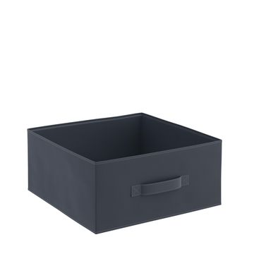 Spaceo kub polyester storage basket charcoal w31cm x d31cm x h15cm  