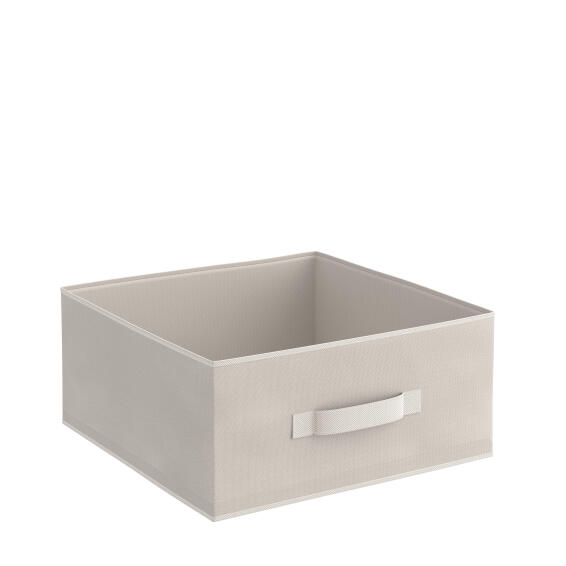 Spaceo kub polyester storage basket stone w31cm x d31cm x h15cm  
