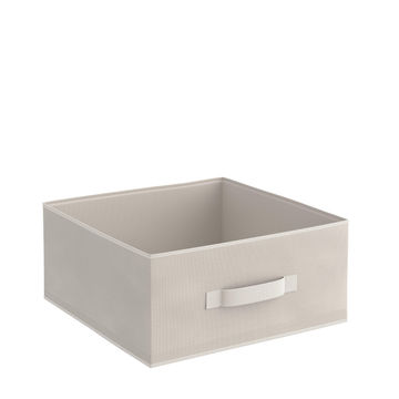 Spaceo kub polyester storage basket stone w31cm x d31cm x h15cm  
