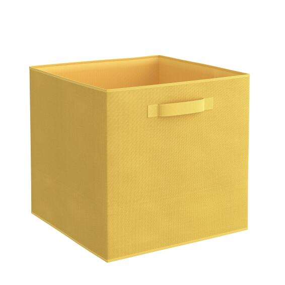 Spaceo kub polyester storage basket yellow w31cm x d31cm x h31cm  