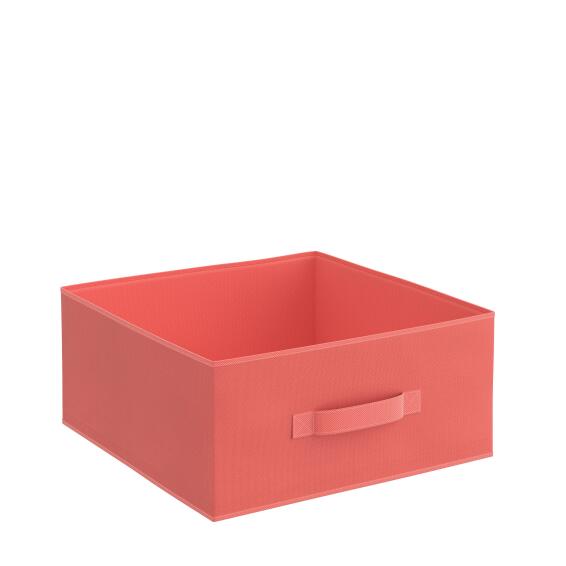 Spaceo kub polyester storage basket coral w31cm x d31cm x h15cm  