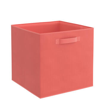 Spaceo kub polyester storage basket coral w31cm x d31cm x h31cm  
