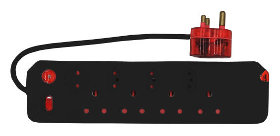 8 Way Mutliplug High Surge Switch Black