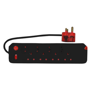 8 Way Mutliplug High Surge Switch Black