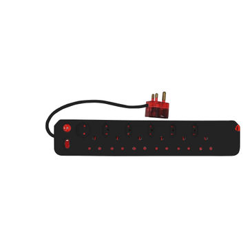 12 Way M/plug High Lev Surge Switch Blk