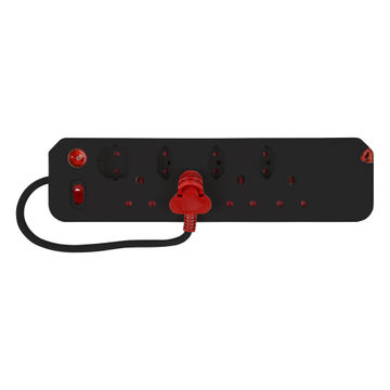 8 Way Multiplug Surge Single Switch Blk
