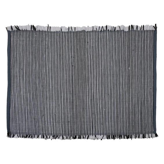 Fringed Rug with Zebra Stripe 120x80cm