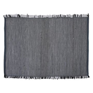 Fringed Rug with Zebra Stripe 120x80cm