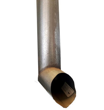 Galvanized Steel Round Downpipe 75mm x 2.7m Soldered Shoe PREMIER