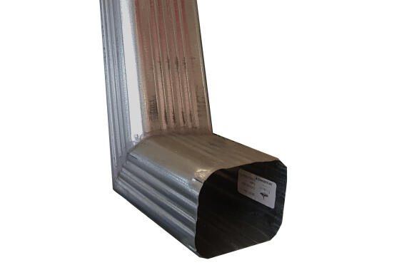 Galvanized steel downpipe square with shoe soldered 100mm x 100mm premier