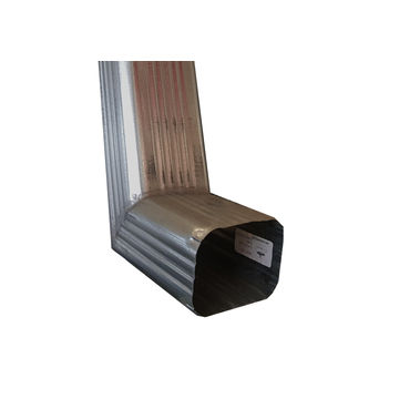 Galvanized steel downpipe square with shoe soldered 100mm x 100mm premier