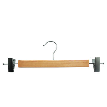 Spaceo wooden pants hanger with metal clips