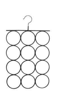 Spaceo metal scarf hanger for 12 scarfs black