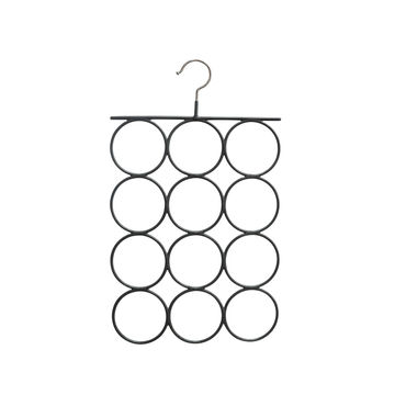 Spaceo metal scarf hanger for 12 scarfs black