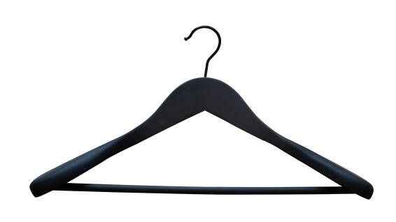 Spaceo wooden coat hanger soft touch for jackets black