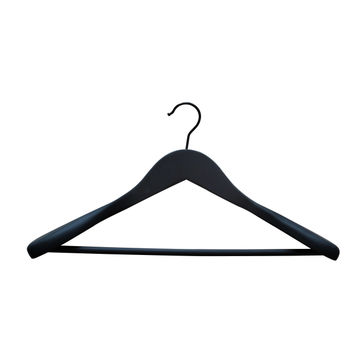 Spaceo wooden coat hanger soft touch for jackets black