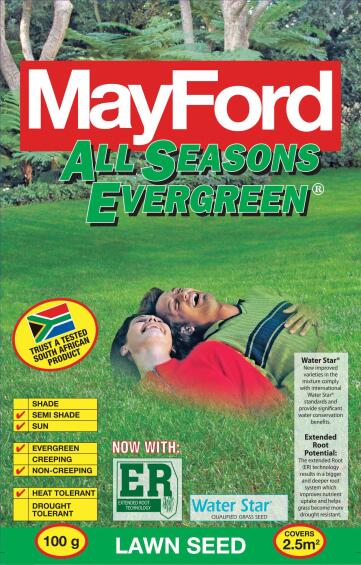 Lawn Seed, All Seasons Evergreen, MAYFORD, 100g Top Up Pack