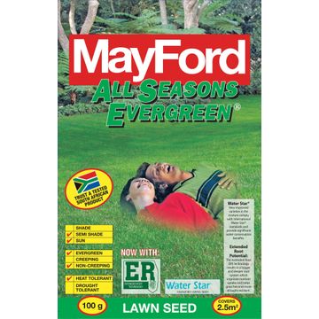 Lawn Seed, All Seasons Evergreen, MAYFORD, 100g Top Up Pack