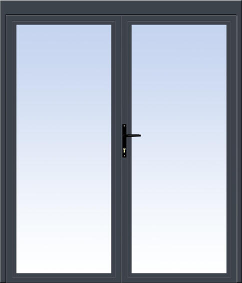 Ibuild Double Hinged Door Aluminium Charcoal W1800mm x H2100mm
