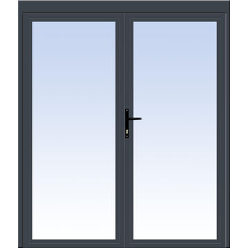 Ibuild Double Hinged Door Aluminium Charcoal W1800mm x H2100mm