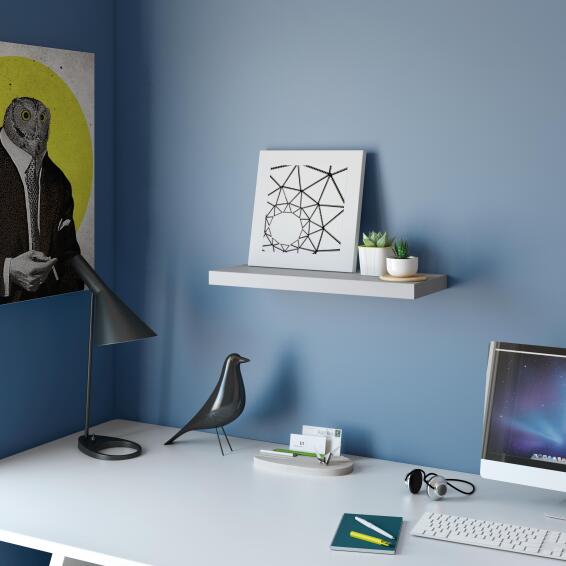 Spaceo Floating Shelf Grey W60Xd23Cm