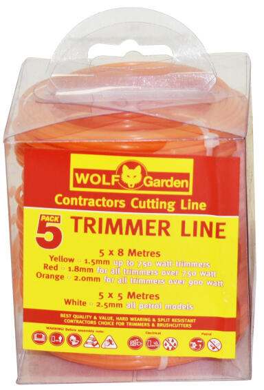 Weed Eater Line, 5 Pack, WOLF, 1.8mm